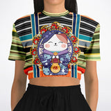 Happy Tequila Sunrise Cropped Sweater Cropped Short Sleeve Sweater - Thathoodyshop