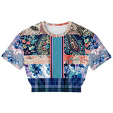 Dolores Park Paisley Plaid Cropped Sweater Cropped Short Sleeve Sweater - Thathoodyshop