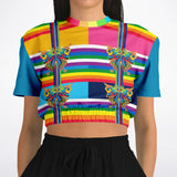OG San Diego Rainbow Stripe Short Sleeve Cropped Sweater Cropped Short Sleeve Sweater - Thathoodyshop