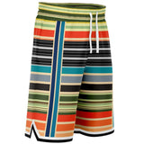 Tequila Sunrise Striped Basketball Shorts Basketball Shorts - Thathoodyshop