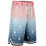 Pink Glacier Basketball Shorts Basketball Short Rib - AOP - Thathoodyshop