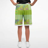 Green Anjou Pear Patchwork Basketball Shorts Basketball Shorts - Thathoodyshop