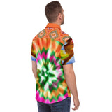 Orange Starburst S/S Button Down Shirt Short Sleeve Button Down Shirt - AOP - Thathoodyshop