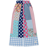 Pink Sherbert Patchwork SW Floral Plaid Stretchy Phat Bellbottoms Flare Leg Pants - Thathoodyshop