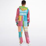 Maui Waui Hawaiian Surfside Patchwork Unisex Fleece Romper Fleece Jumpsuit - Thathoodyshop