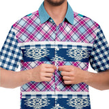 Purple Haze Plaid S/S Button Down Shirt Short Sleeve Button Down Shirt - Thathoodyshop