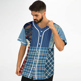 Andromeda Blue Hobo Patchwork Button Front Jersey Button Front Shirt - Thathoodyshop