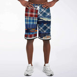Andromeda Blue Patchwork Basketball Shorts Basketball Shorts - Thathoodyshop