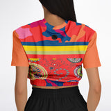 Chili Pepper Paisley Cropped Sweater Cropped Short Sleeve Sweater - Thathoodyshop