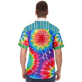 Rainbow Swirl S/S Button Down Shirt Short Sleeve Button Down Shirt - AOP - Thathoodyshop