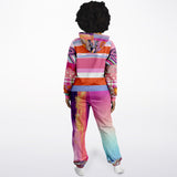 Bahama Mama Pink Floral Patchwork Unisex Fleece Romper Fleece Romper - Thathoodyshop