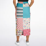 Old Miami Geo Patchwork Long Pocket Skirt Pocket Skirt - Thathoodyshop