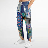 Blue Andalusian Patchwork Unisex Eco-Poly Cargo Sweats Cargo Sweatpants - Thathoodyshop