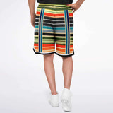 Tequila Sunrise Striped Basketball Shorts Basketball Shorts - Thathoodyshop