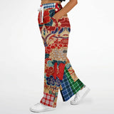 Busan Fleur Plaid Patchwork Stretchy Phat Bellbottoms Flare Leg Pants - Thathoodyshop
