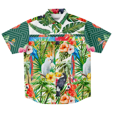 Tropical Reflection S/S Button Down Shirt Short Sleeve Button Down Shirt - AOP - Thathoodyshop