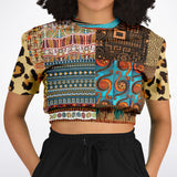 Mother Lode African Print Cropped Sweater Cropped Short Sleeve Sweater - Thathoodyshop