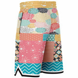 Old Miami Geo Patchwork Basketball Shorts Basketball Shorts - Thathoodyshop