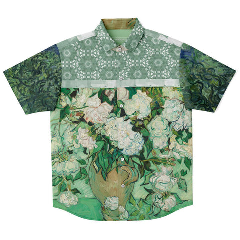 Morning Glory S/S Button Down Shirt Short Sleeve Button Down Shirt - AOP - Thathoodyshop