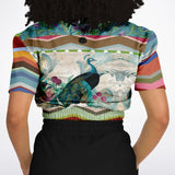Green Peacock Cropped Sweater Cropped Sweater - Thathoodyshop