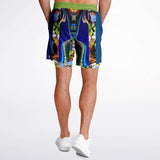 Barcelona Blue Marble Swirl Compression Activity Shorts Compression Shorts - Thathoodyshop