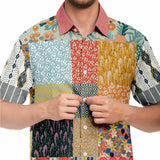 Tallulah Bankhead Patchwork Short Sleeve Button Down Shirt Short Sleeve Button Down Shirt - Thathoodyshop