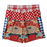 Busan Fleur Floral Plaid Patchwork Compression Activity Shorts Running Shorts - Thathoodyshop