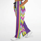 Groovy Purple Calypso Stretchy Phat Bellbottoms Flare Joggers - Thathoodyshop