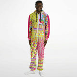 Hello Janis! Purple Zigzag Patchwork Unisex Eco-Poly Romper Eco Poly Jumpsuit - Thathoodyshop