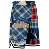 Andromeda Blue Patchwork Basketball Shorts Basketball Shorts - Thathoodyshop