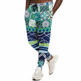 Mykonos Peacock Tile Patchwork Print Joggers Joggers - Thathoodyshop
