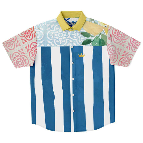 Lemony-Fresh S/S Button Down Shirt Short Sleeve Button Down Shirt - AOP - Thathoodyshop