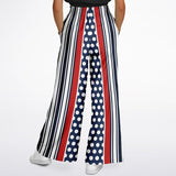 Sail Away Blue Polka Dot Stetchy Phat Bellbottoms Bellbottoms - Thathoodyshop