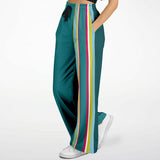 Green Calypso Striped Stretchy Phat Bellbottoms Bellbottoms - Thathoodyshop
