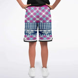 Purple Haze Plaid Basketball Shorts Basketball Shorts - Thathoodyshop