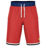 Red Par 4 Basketball Shorts Basketball Short Rib - AOP - Thathoodyshop