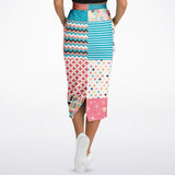 Old Miami Geo Patchwork Long Pocket Skirt Pocket Skirt - Thathoodyshop