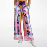 Bahama Mama Drama Pink Patchwork Stretchy Phat Bellbottoms Flare Joggers - Thathoodyshop