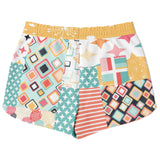 Old Miami Geo Patchwork Running Shorts Running Shorts - Thathoodyshop