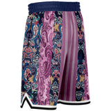 Purple Jamboree Striped Basketball Shorts Basketball Shorts - Thathoodyshop