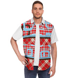 Red Pacific Palisades Plaid Button Down Shirt Short Sleeve Button Down Shirt - Thathoodyshop