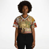 Mother Lode African Print Crop Jersey Cropped Football Jersey - Thathoodyshop