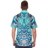 Aqua Amarillo S/S Button Down Shirt Short Sleeve Button Down Shirt - AOP - Thathoodyshop