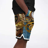 Steampunk Galactica Basketball Shorts Basketball Short Rib - AOP - Thathoodyshop