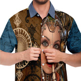 Steampunk Galatica S/S Button Down Shirt Short Sleeve Button Down Shirt - AOP - Thathoodyshop