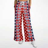 Liberty Bell Plaid Patchwork Stripe Stretchy Phat Bellbottoms Wide Leg Pants - Thathoodyshop