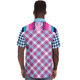Purple Haze Plaid S/S Button Down Shirt Short Sleeve Button Down Shirt - Thathoodyshop