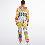 Tallulah Bankhead Floral Patchwork Unisex Fleece Romper Jumpsuit - Thathoodyshop