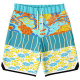 Blue Bullwinkle Basketball Shorts Basketball Short Rib - AOP - Thathoodyshop