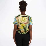 Green Caravan Floral Cropped Baseball Jersey Cropped Baseball Jersey - Thathoodyshop